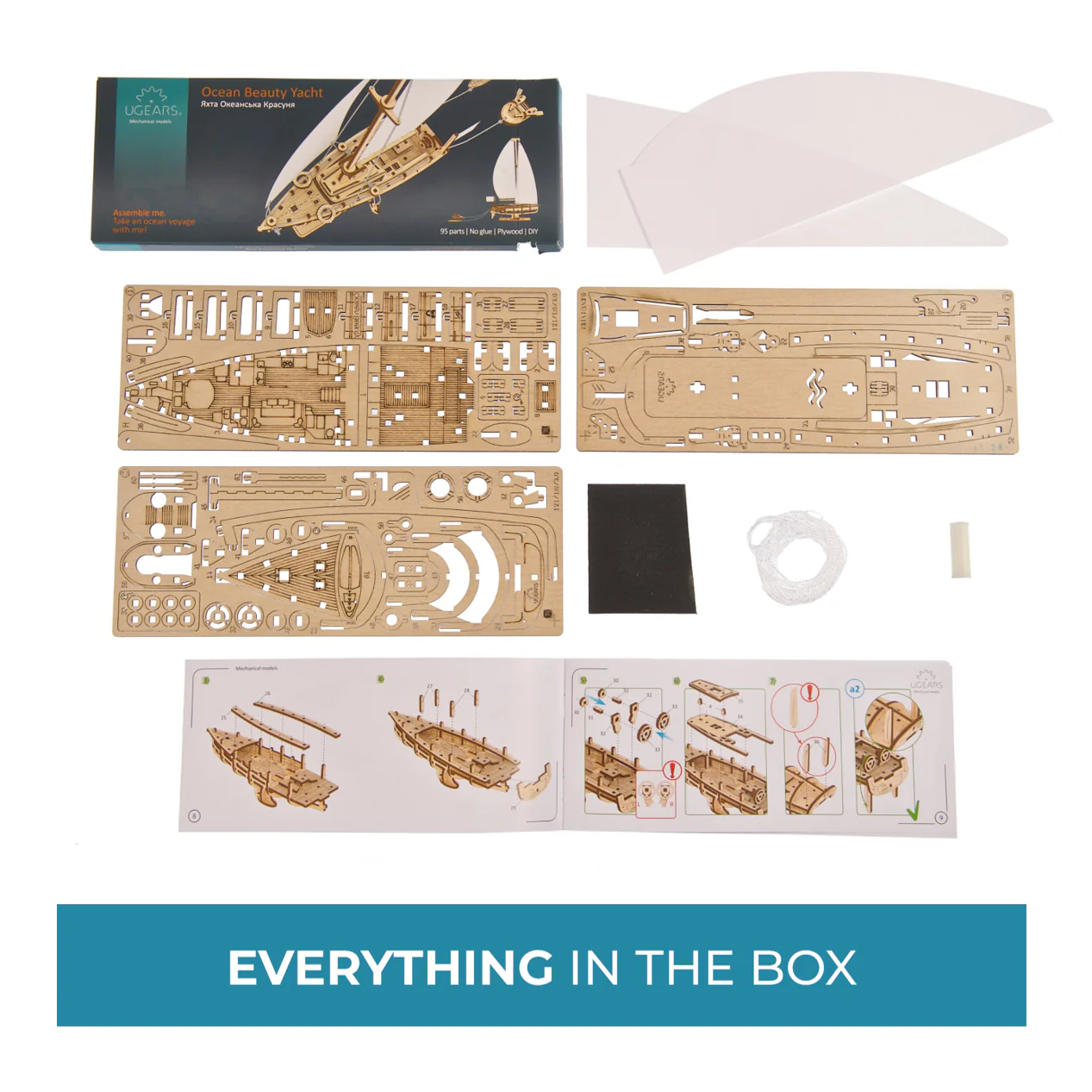 Yacht Beauté de l'océan Ugears - Puzzle 3d en bois – Image 6