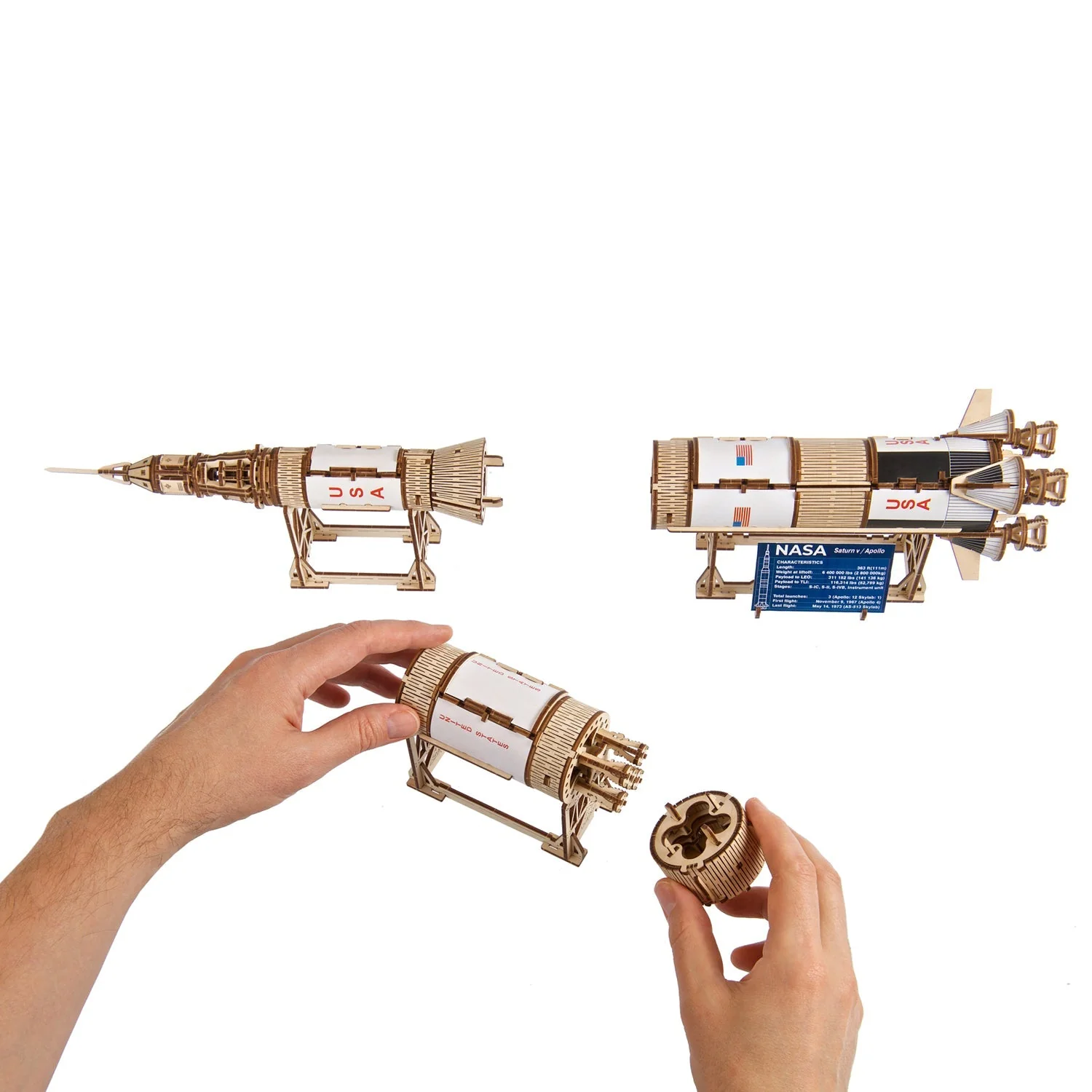 Saturn V de la NASA Puzzle 3D en bois - Ugears – Image 6