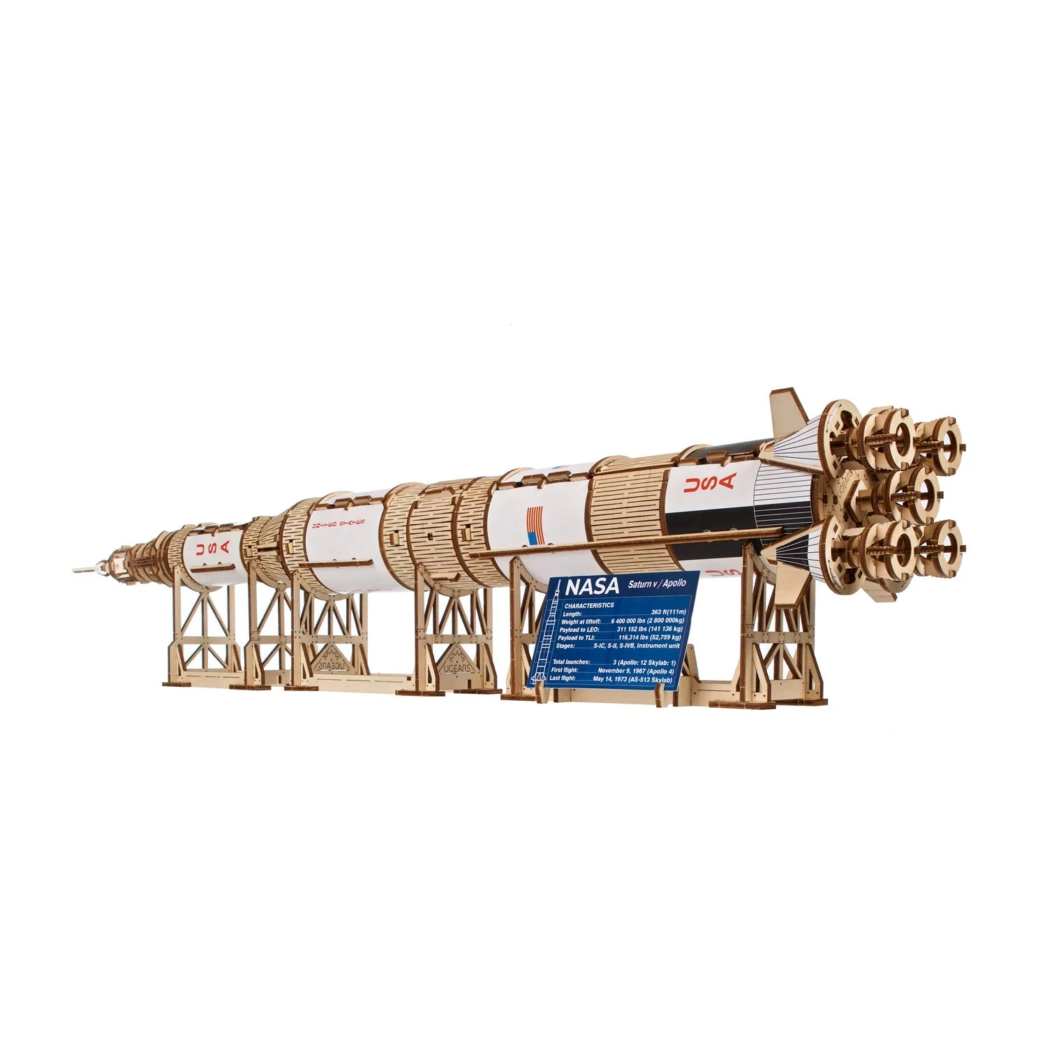 Saturn V de la NASA Puzzle 3D en bois - Ugears – Image 9