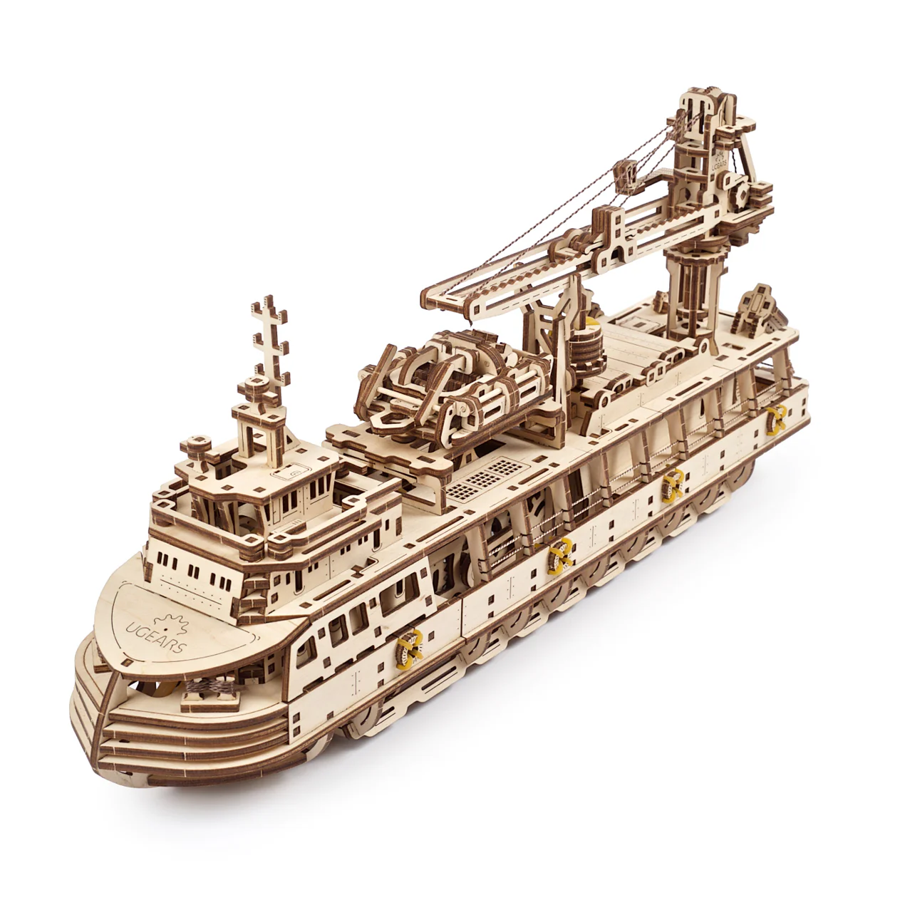 Navire de recherche- Puzzle 3D Mécanique en bois – Image 9