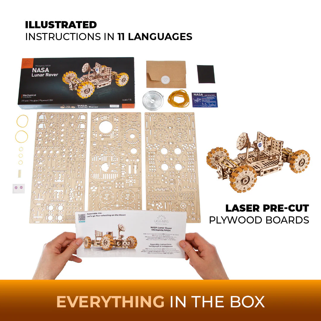 Rover lunaire de la NASA Puzzle 3D en bois - Ugears – Image 8