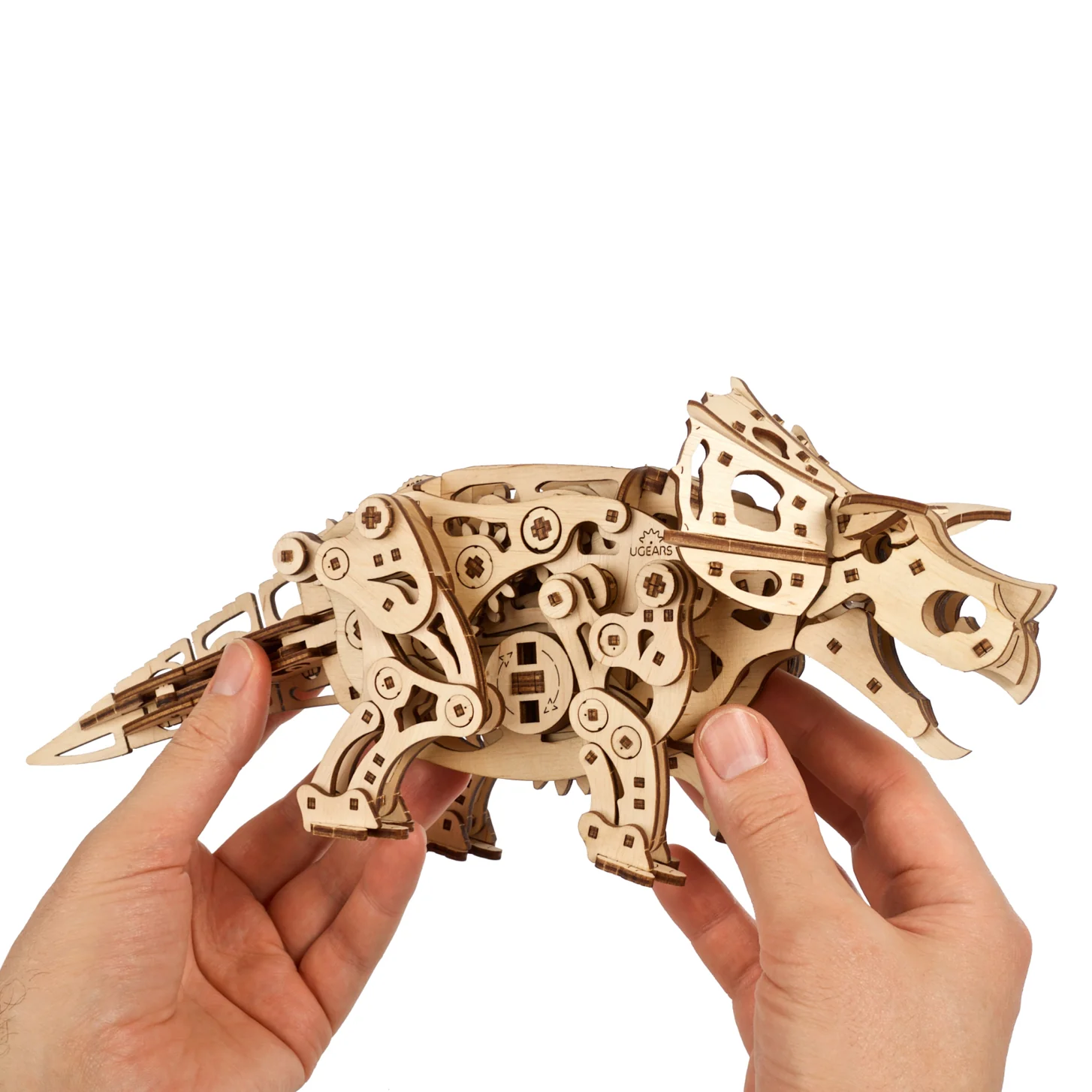 Triceratops Ugears - Puzzle 3D mécanique en bois – Image 4