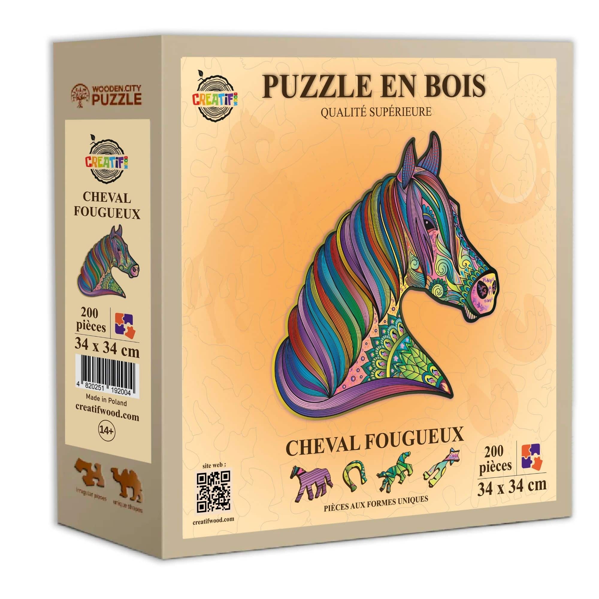 Cheval Fougueux Puzzle en bois – Image 3