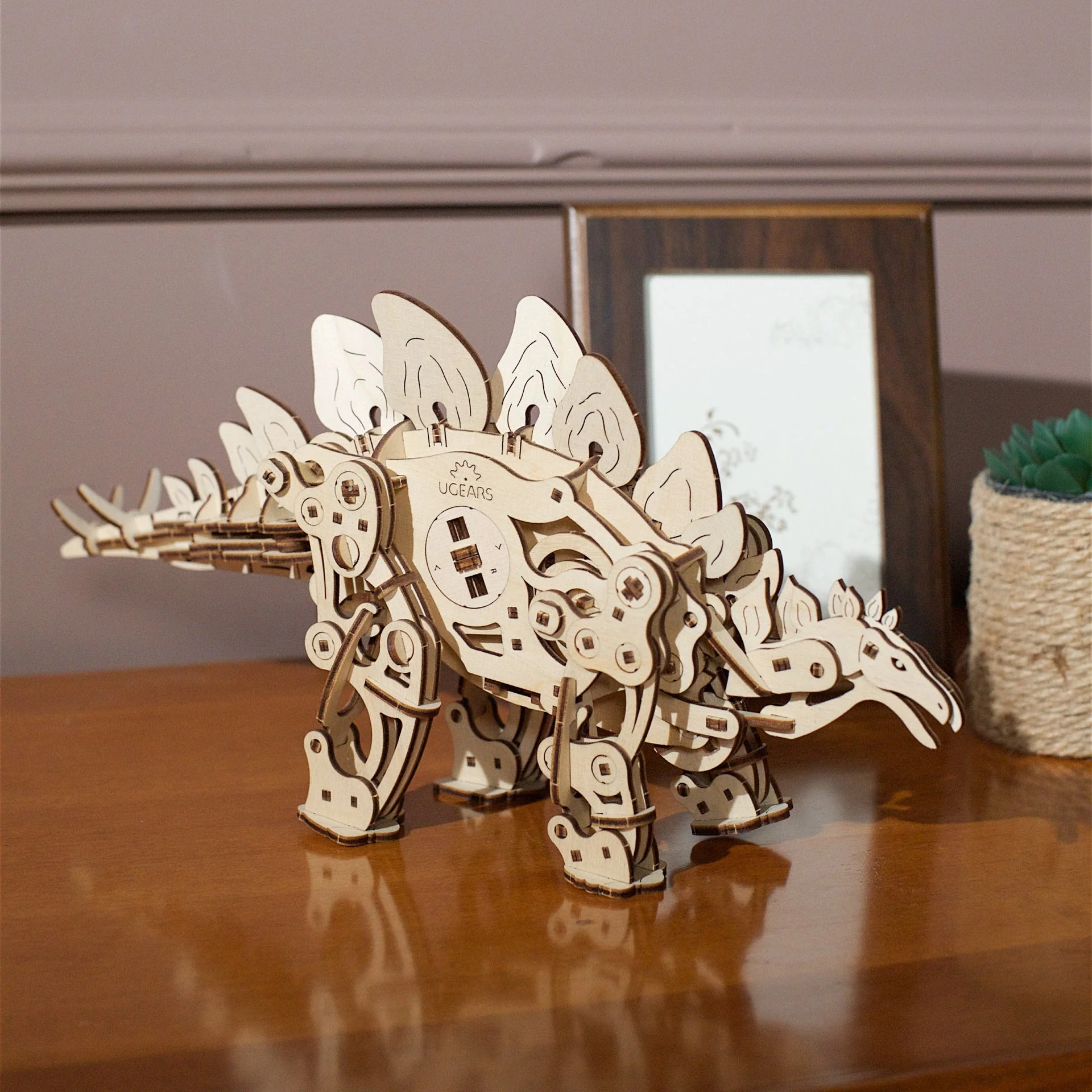 Stégosaure Ugears - Puzzle 3D mécanique en bois – Image 6