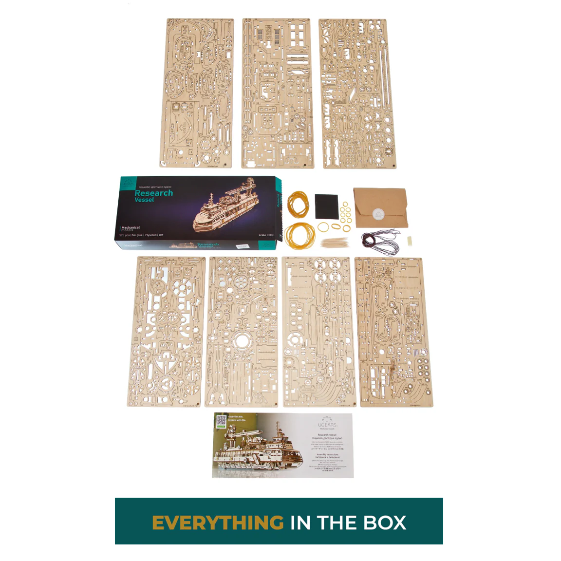 Navire de recherche- Puzzle 3D Mécanique en bois – Image 3