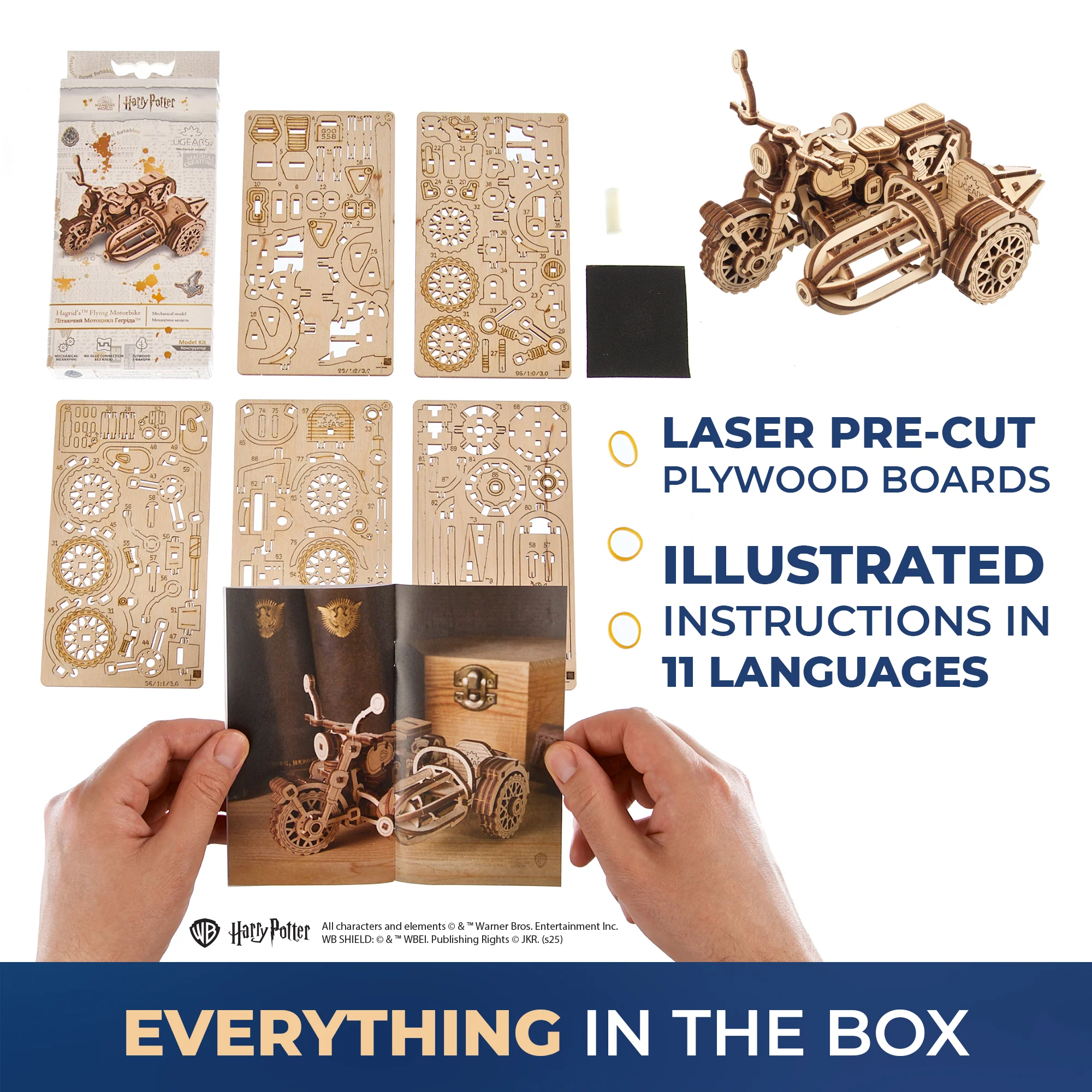 Moto volante de Hagrid Ugears - Puzzle 3D mécanique en bois – Image 7