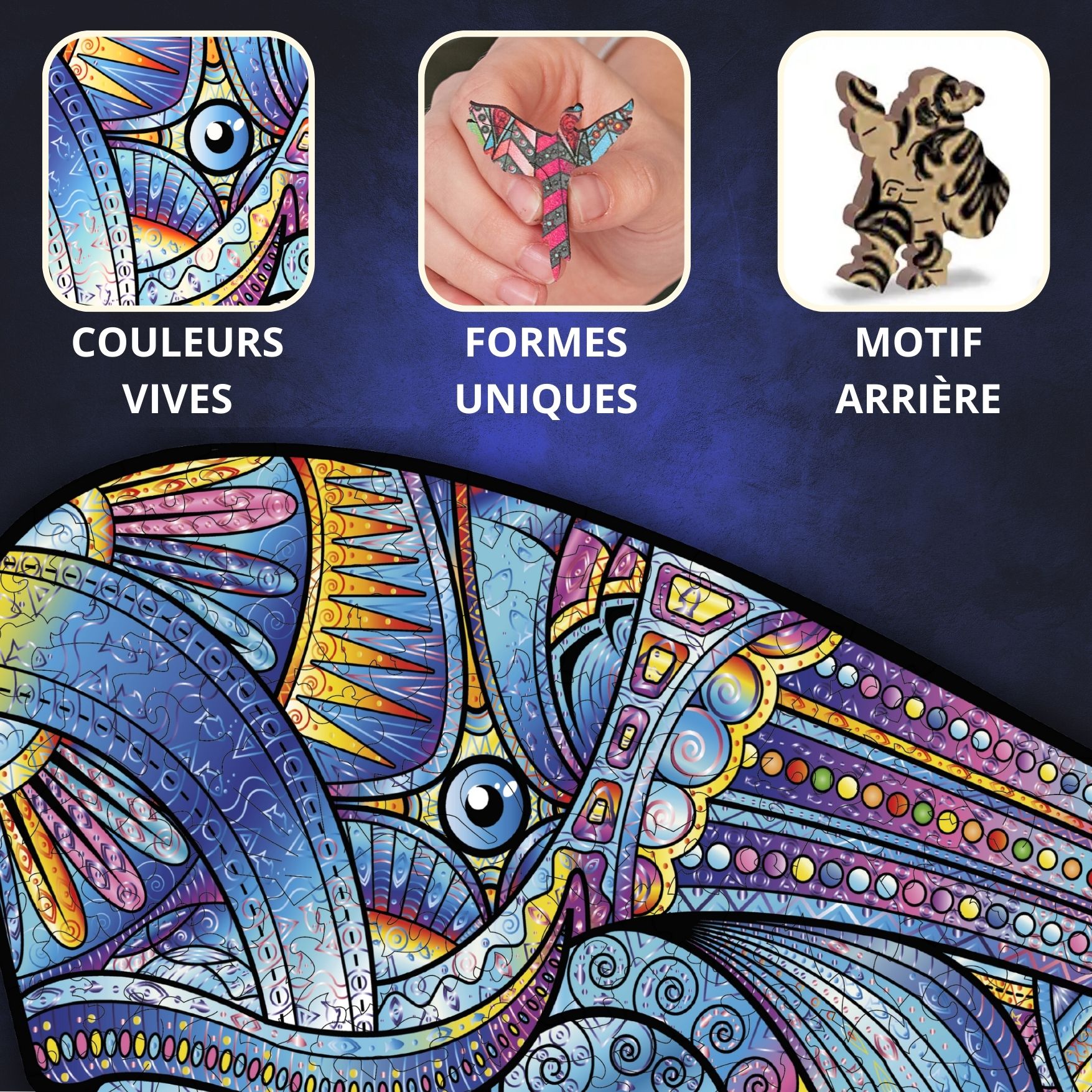 La Baleine Bleue Puzzle en bois