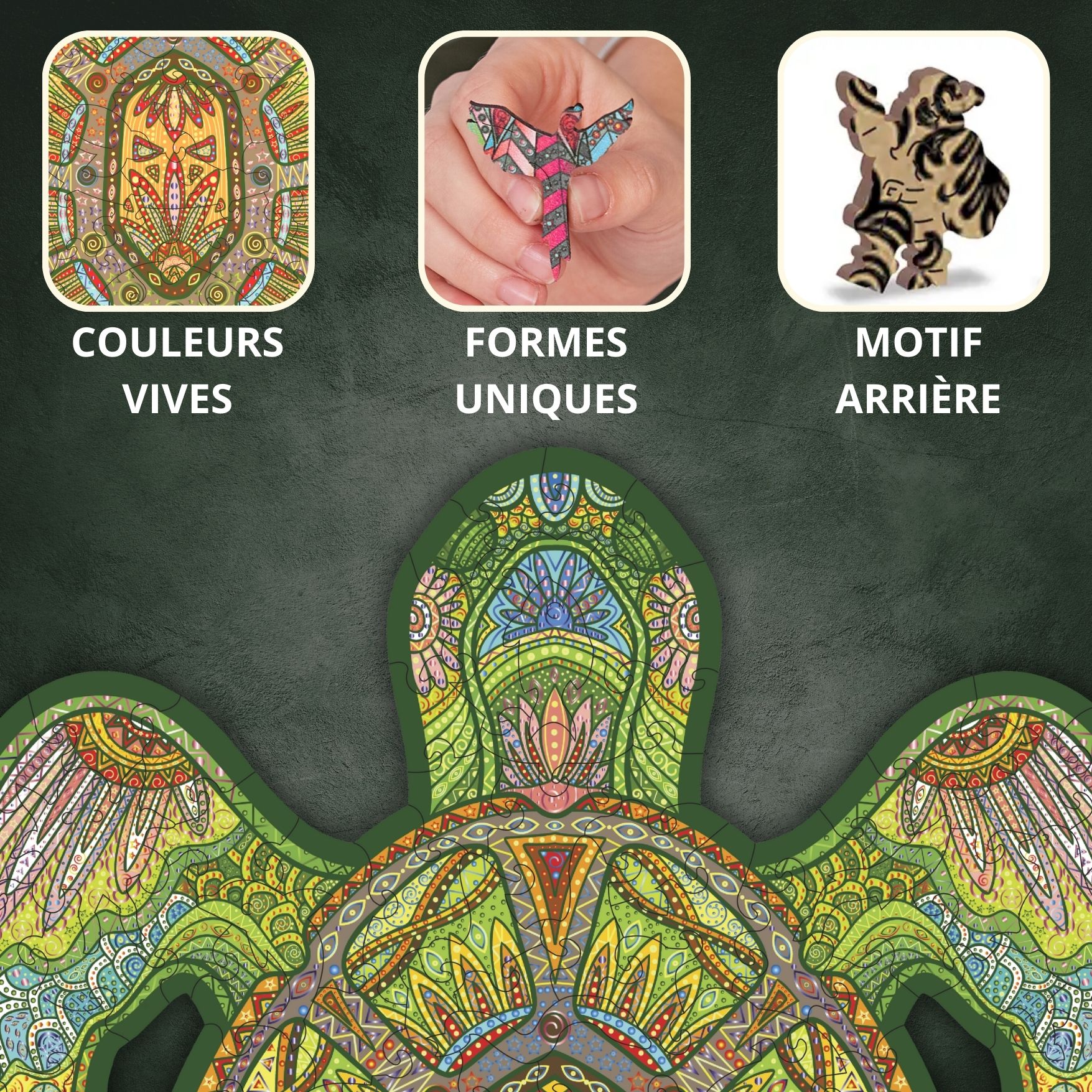 La Tortue Verte Puzzle en bois