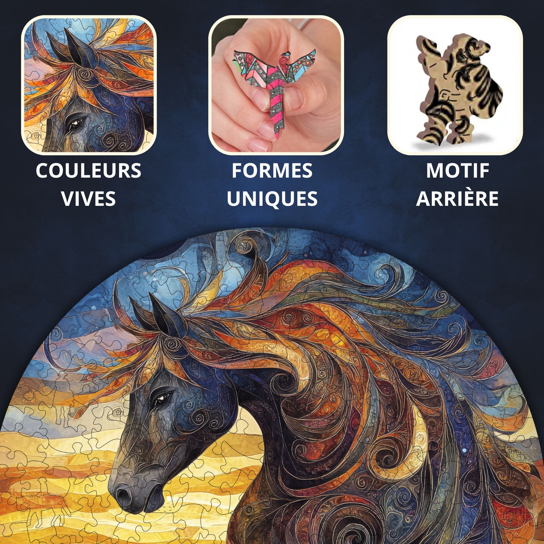 Cheval tempête Puzzle en bois – Image 2