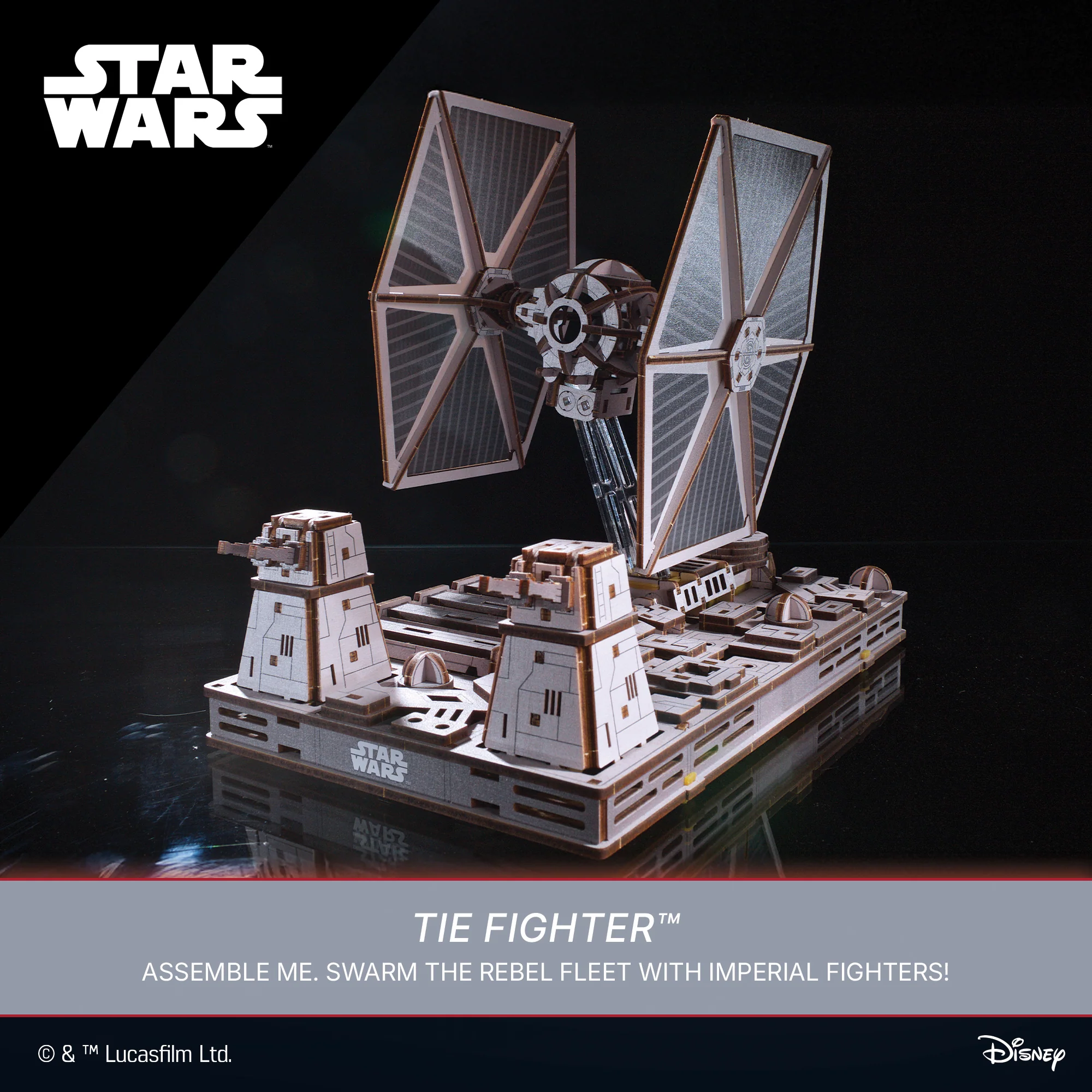 TIE fighter Puzzle 3D mécanique en bois - Ugears – Image 6