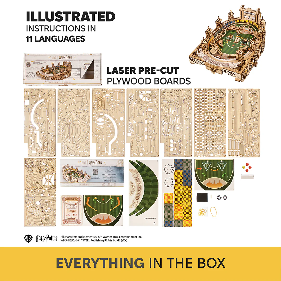 Flipper Quidditch Ugears - Puzzle 3D mécanique en bois