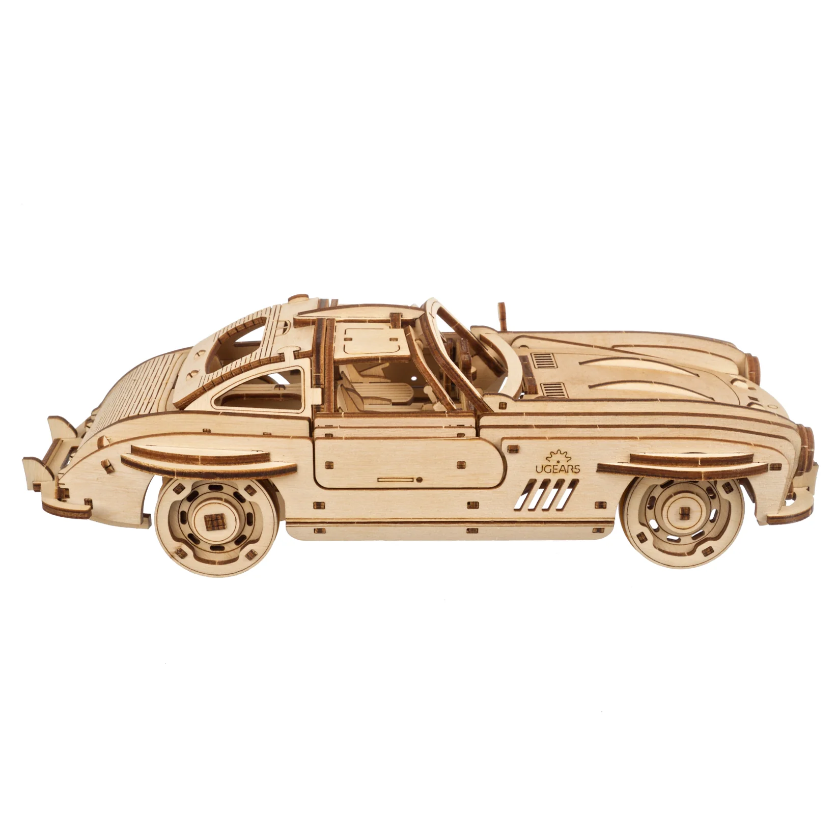 Coupé sport à aileron Ugears - Puzzle 3D mécanique en bois – Image 3