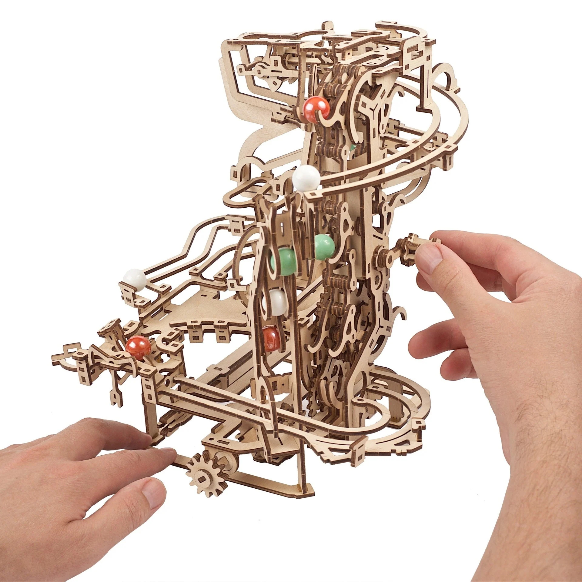 Parcours à Billes avec Élévateur Ugears - Puzzle 3d en bois – Image 5
