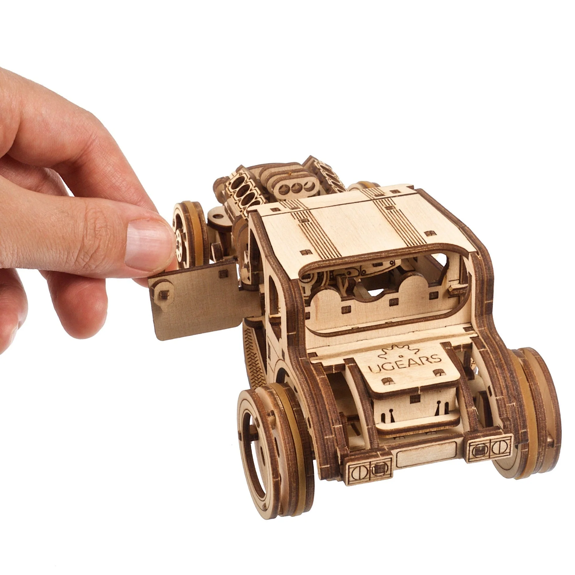 Hot Rod Moteur Furieux Ugears - Puzzle 3d en bois – Image 6