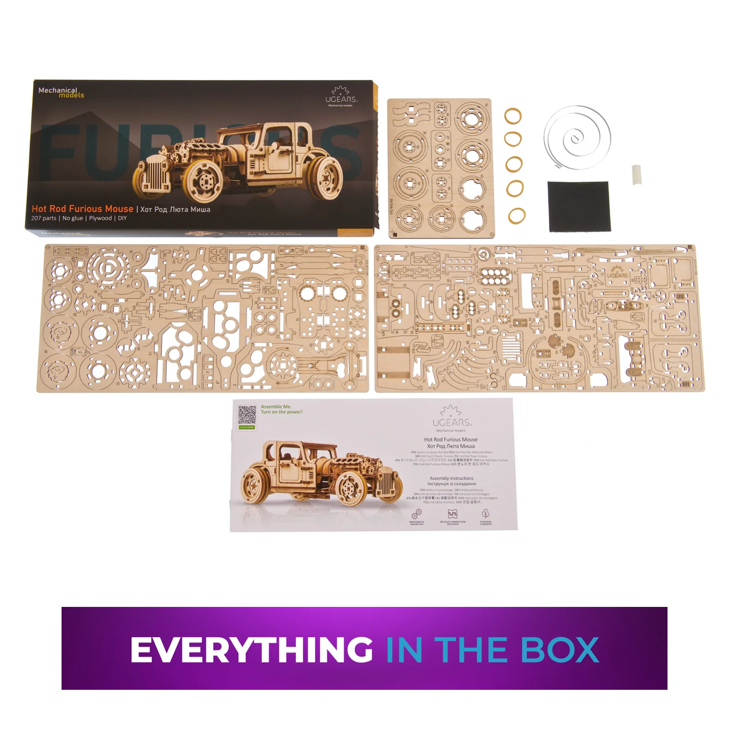 Hot Rod Moteur Furieux Ugears - Puzzle 3d en bois – Image 5