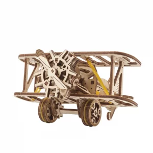 Mini-Biplan UGEARS - Puzzle 3D Mécanique en bois