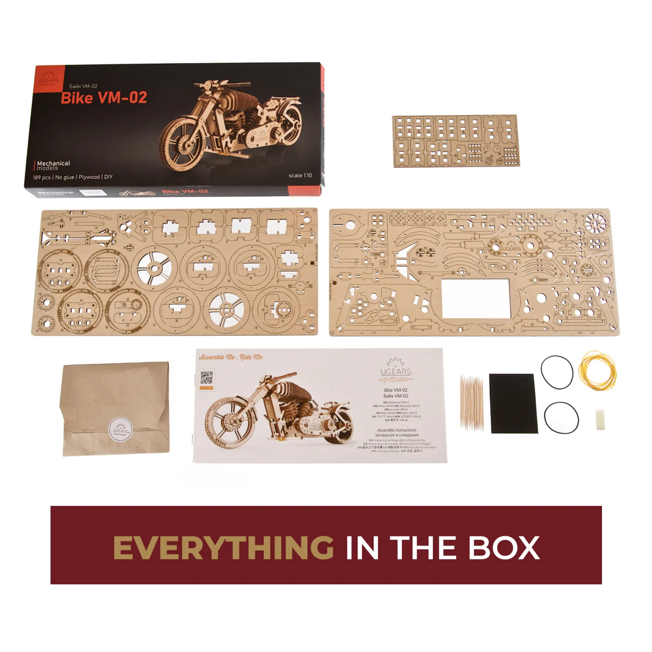 Moto VM-02 - Puzzle 3d Mécanique en bois