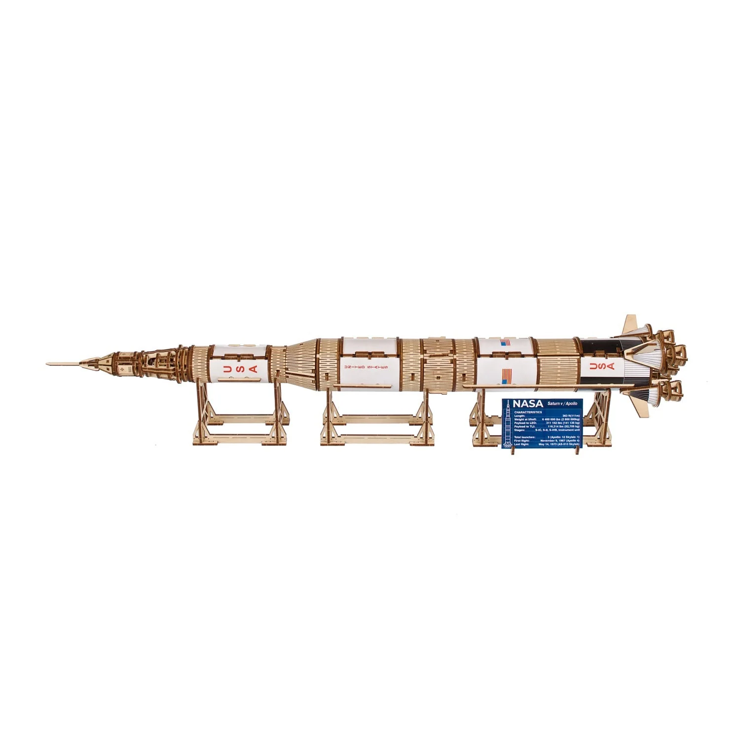 Saturn V de la NASA Puzzle 3D en bois - Ugears – Image 4