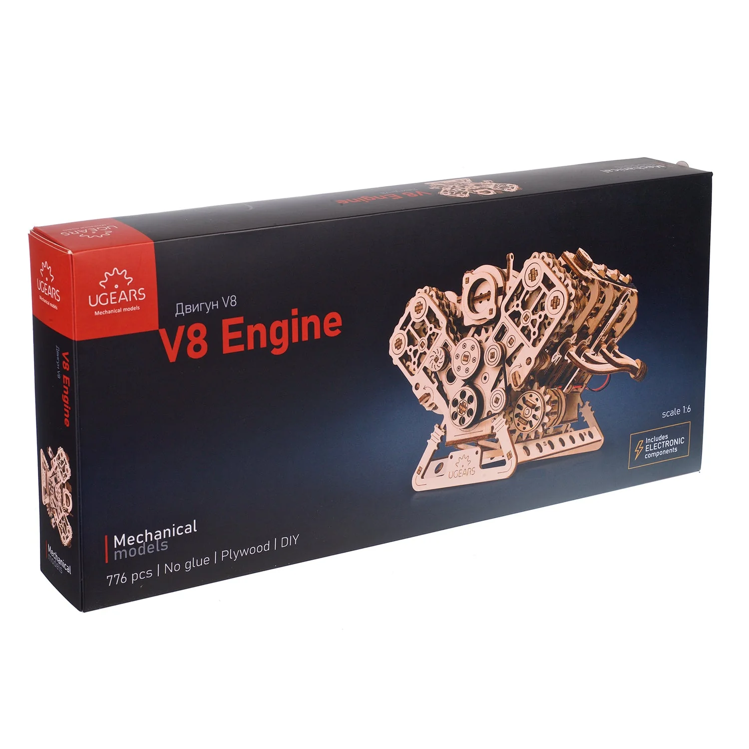 V8 Engine Puzzle 3D mécanique en bois - Ugears – Image 2
