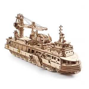 Navire de recherche- Puzzle 3D Mécanique en bois