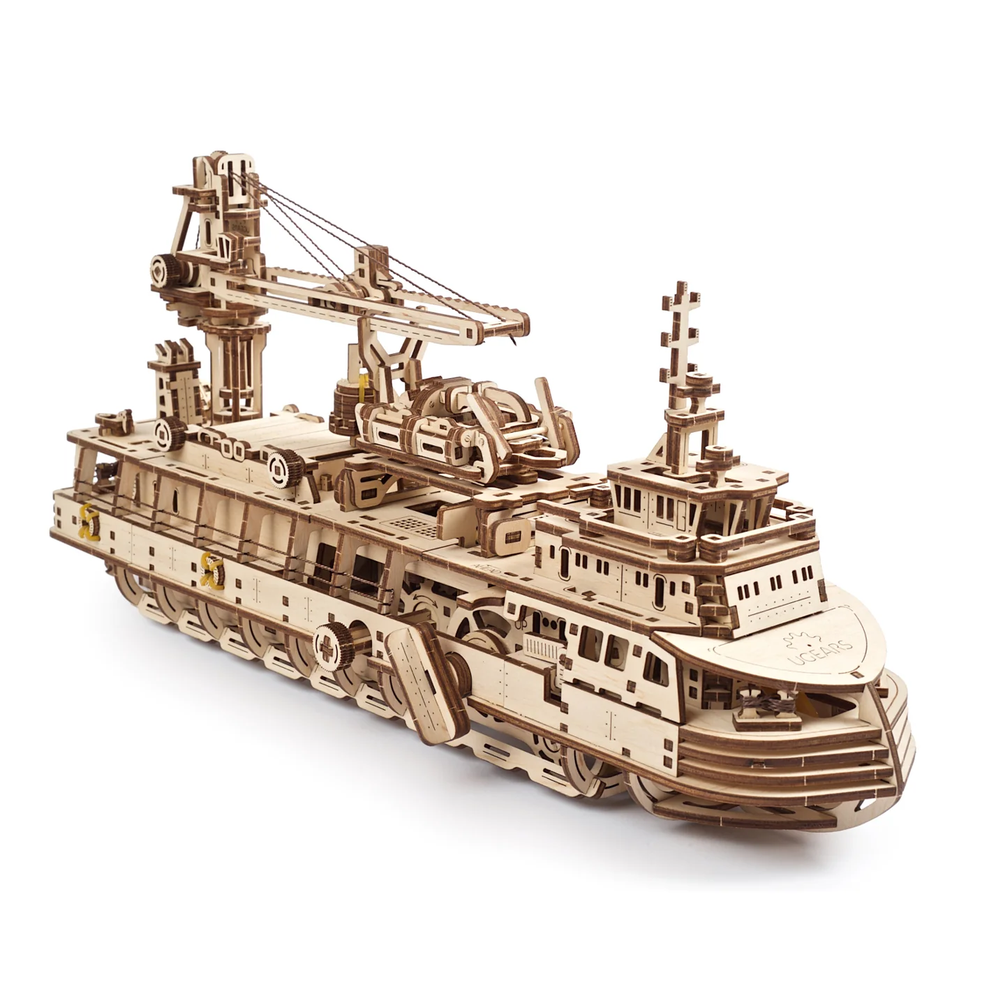 Navire de recherche- Puzzle 3D Mécanique en bois