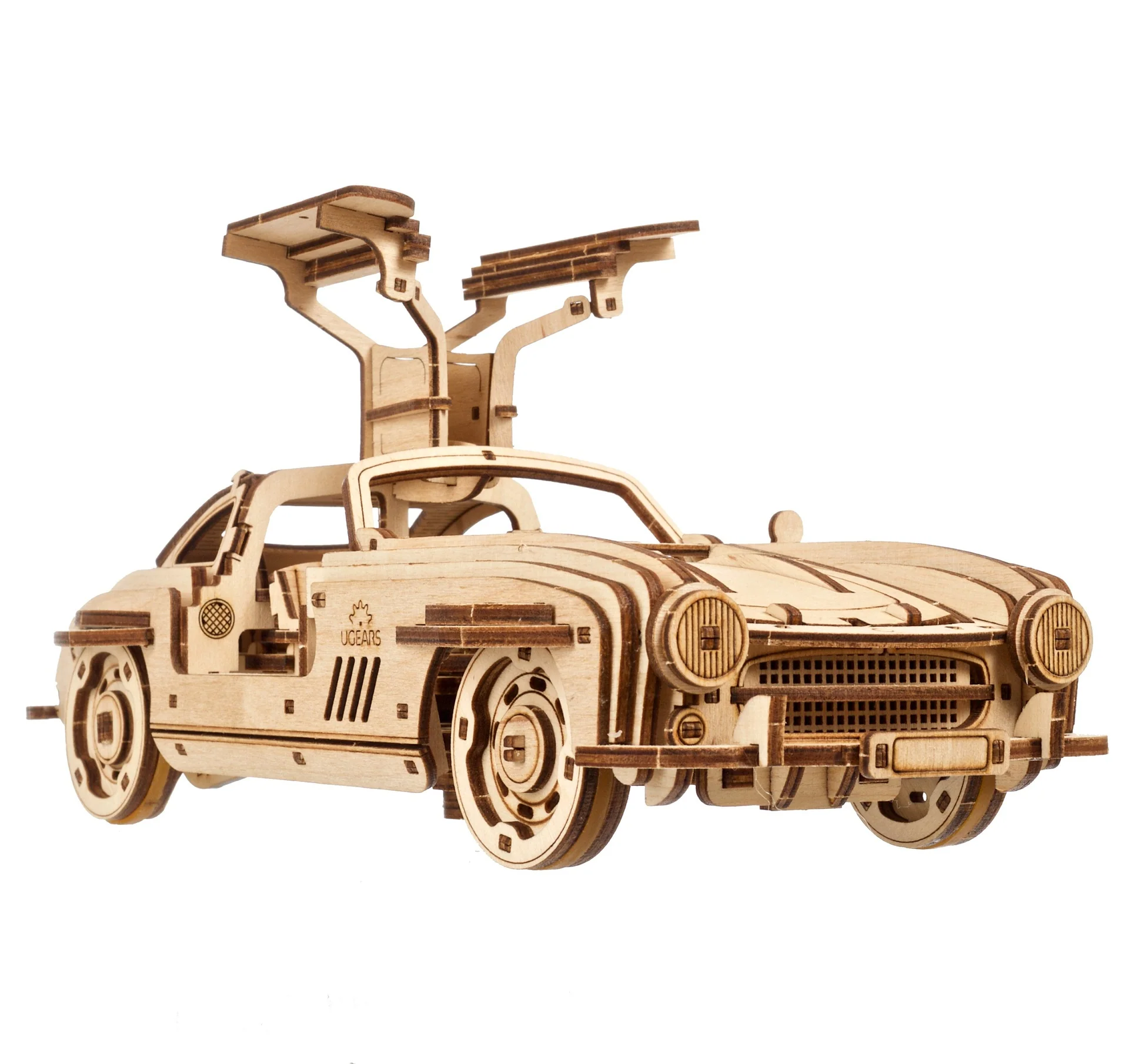 Coupé sport à aileron Ugears - Puzzle 3D mécanique en bois – Image 2