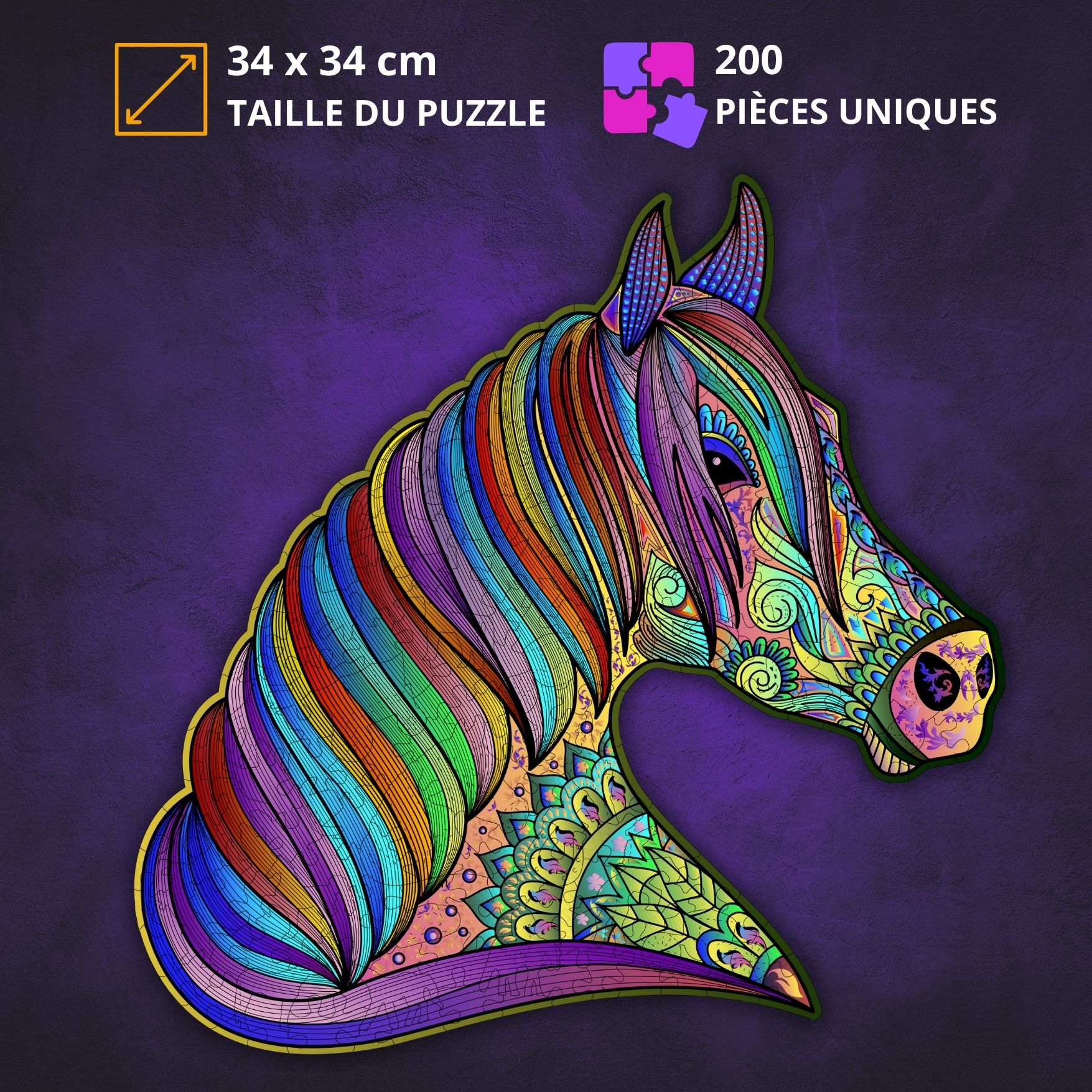 Cheval Fougueux Puzzle en bois – Image 2