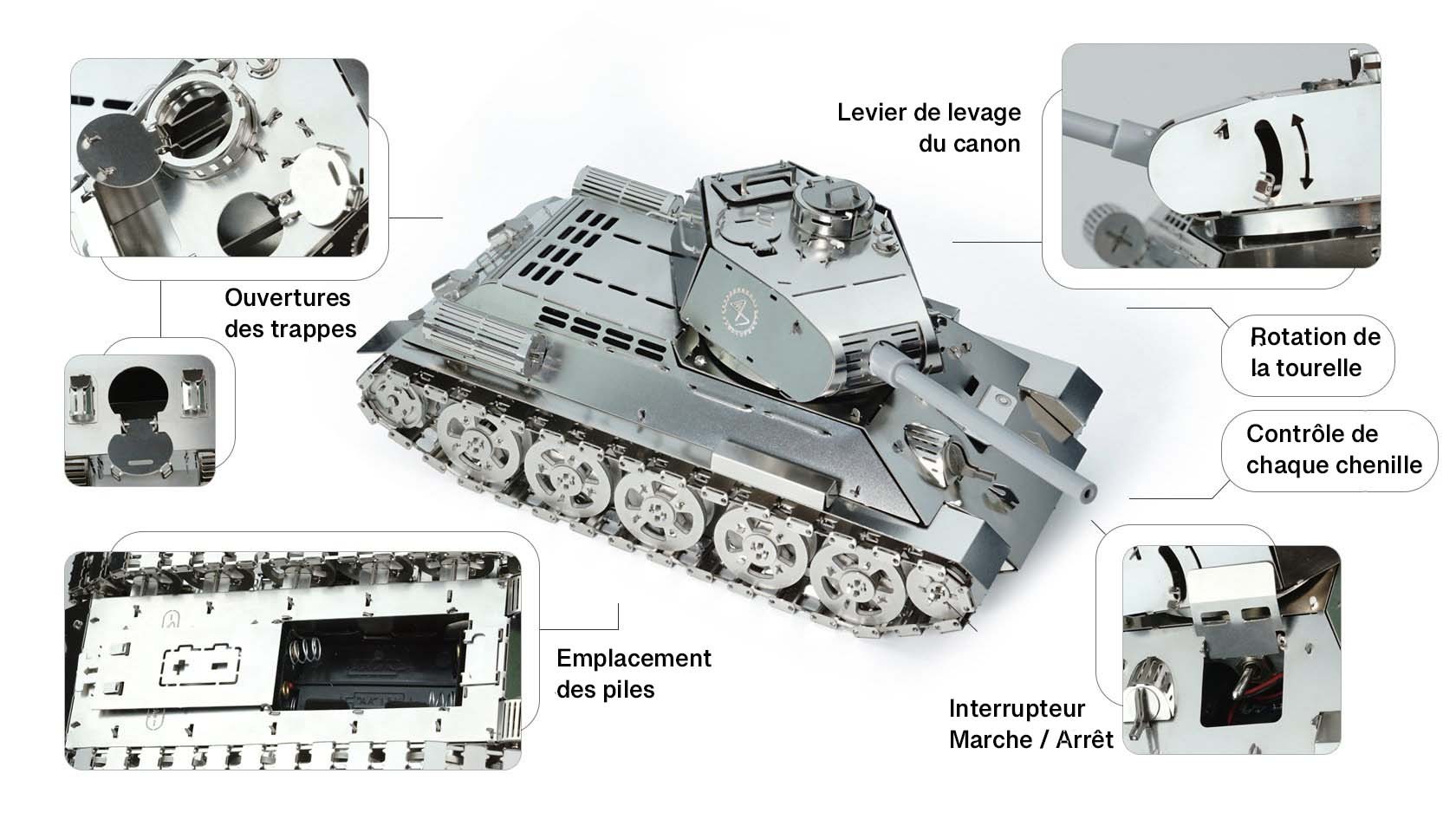 Tank T-34 - Kit de construction Mécanique en Métal TimeforMachine
